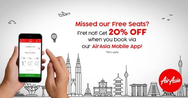 Get 20% Off Flight Fares to your Favourite Destinations with AirAsia