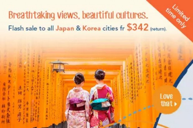Flash Sale to Japan and South Korea Destinations from Zuji