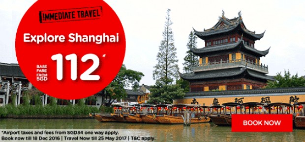 Explore Shanghai from SGD112 with AirAsia