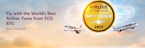 Fly with the World's Best Airline, Qatar Airways, from SGD 870