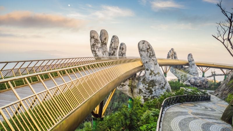 golden bridge at ba na hills, vietnam