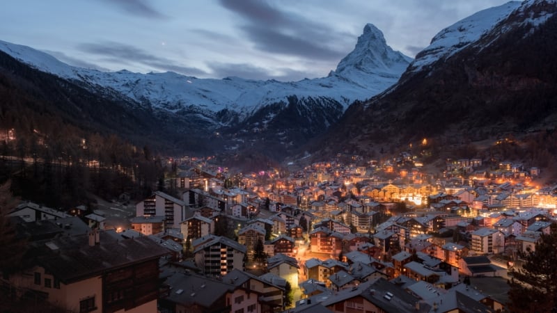 zermatt in the evening