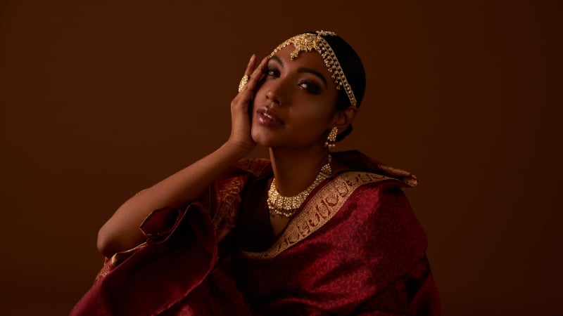 beautiful indian woman in traditional costume