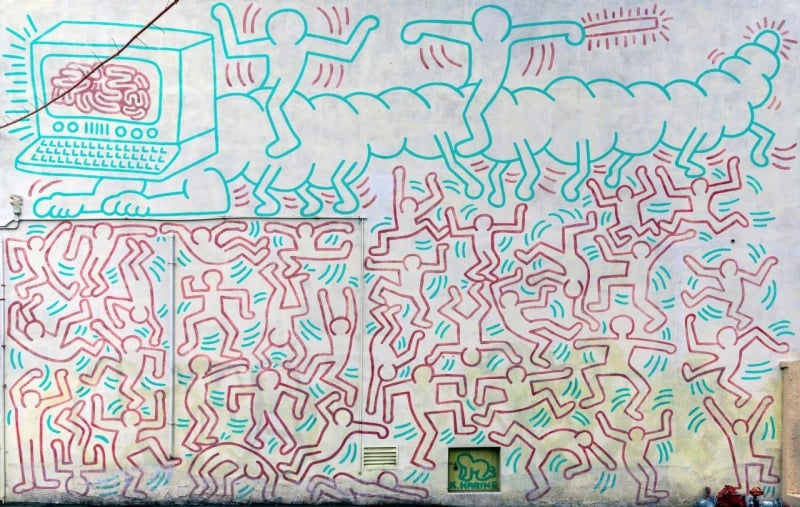 keith haring mural, street art