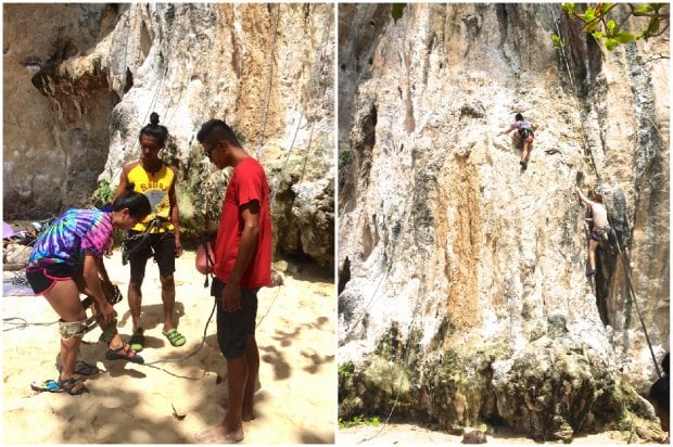 krabi railay beach rock-climbing