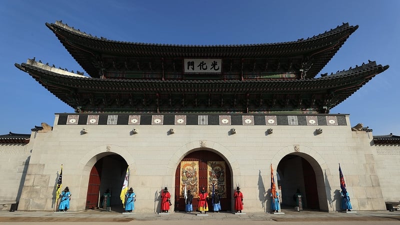 Gwanghwamun Gate palace of south korea