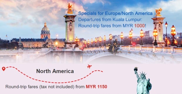 Fly to Europe & America with Air China from RM1,000