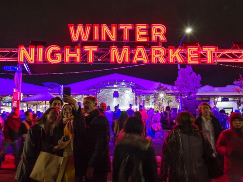 queen victoria market, winter night market