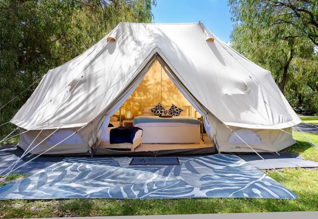 Luxurious glamping tent Airbnb in Margaret River Australia