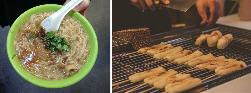 mee sua and grilled mochi