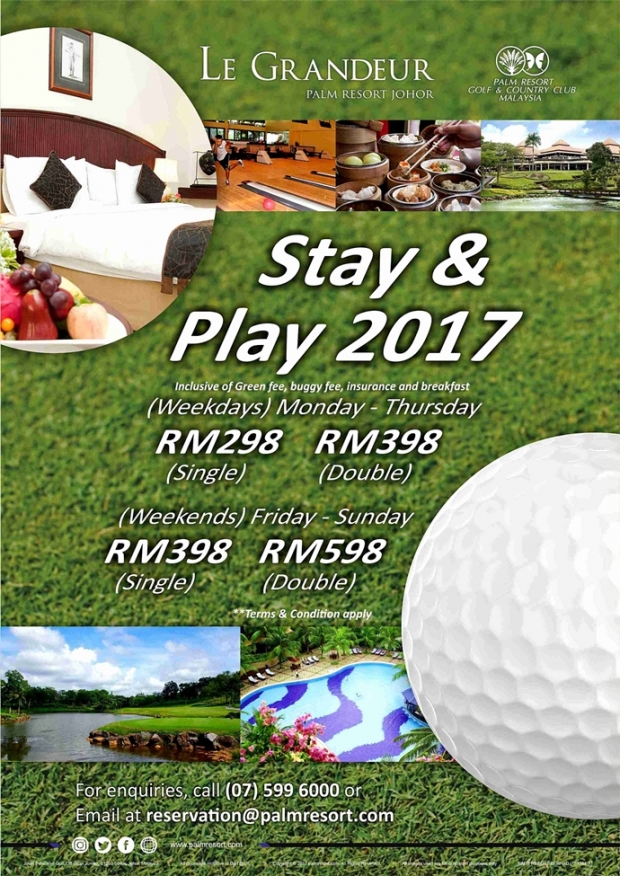 Stay & Play 2017 in Le Grandeur Palm Resort Johor from RM298