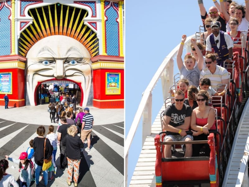 luna park melbourne, wooden rollercoaster, The Great Scenic Railway, things to do melbourne