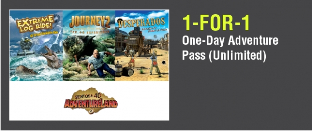 1-FOR-1 Admission in Sentosa 4D AdventureLand with NTUC Card
