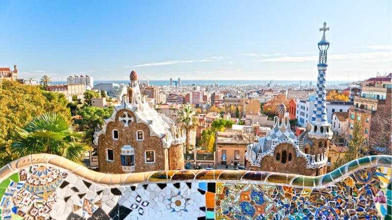 park guell in barcelona, spain