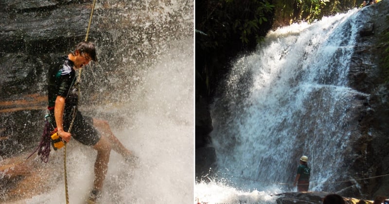 mountain climbing in malaysia - waterfall abseiling at selangor 