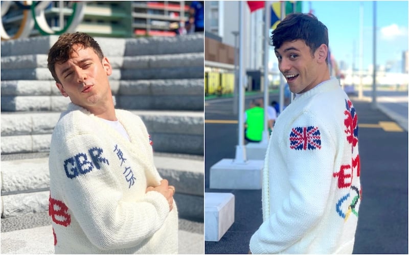 Tom Daley Shows Off His Finished Tokyo Olympic Knitted Cardigan!