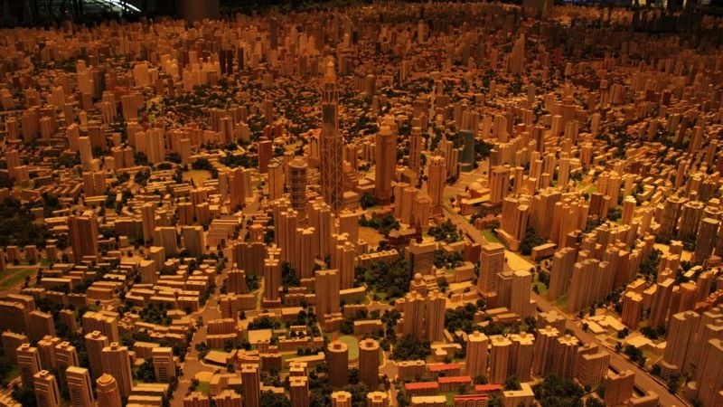 3D scale model of Shanghai in the Shanghai Urban Planning Exhibition Center