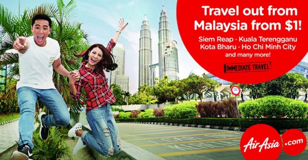 Travel Out from Malaysia from SGD1 with AirAsia