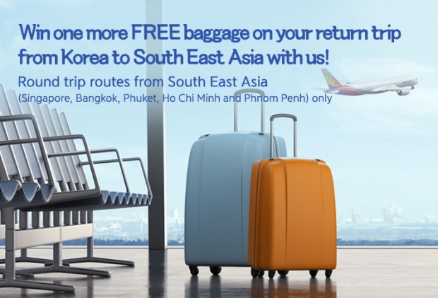 WIN One More FREE Baggage on your Return Trip from Korea with Asiana Airlines