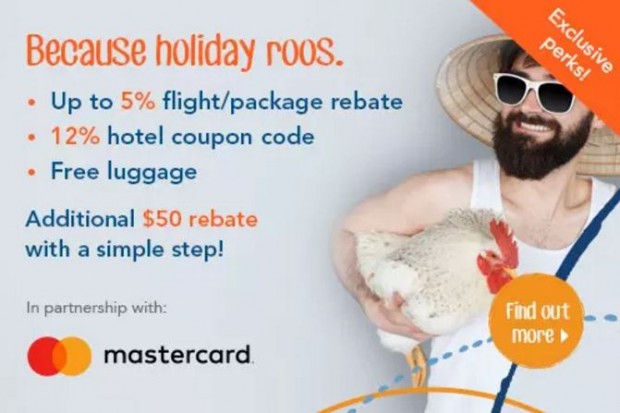 Get Up to 12% Savings and Rebates | Enjoy the Holiday Roos via Zuji with MasterCard