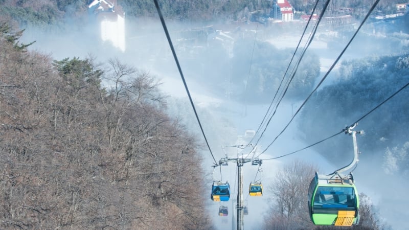 ski lift at a ski resort in korea