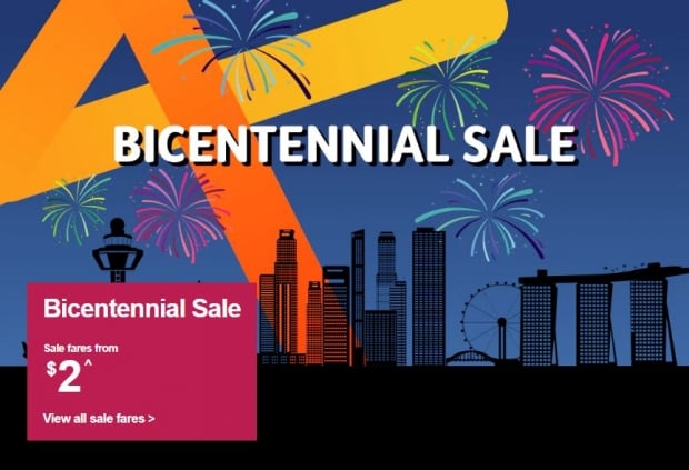 Bicentennial Sale in Jetstar with Base Fares from SGD2