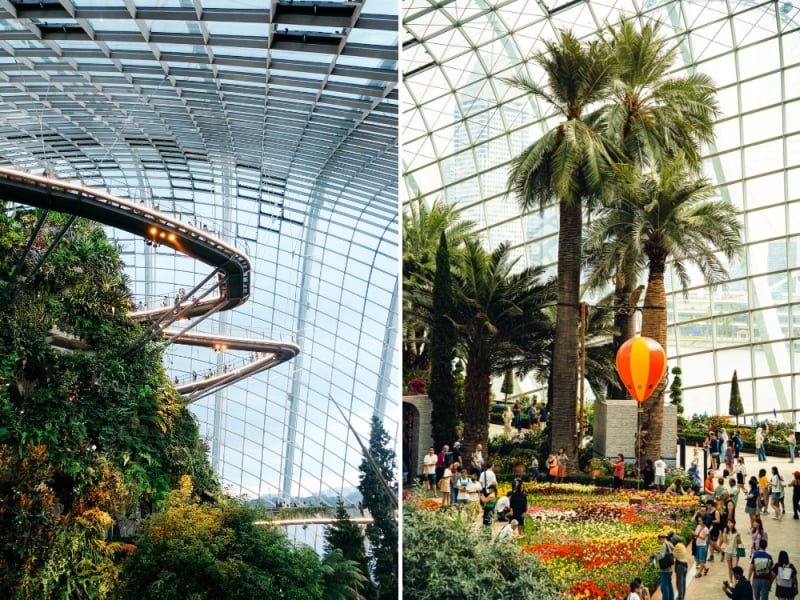 cloud forest, flower dome, gardens by the bay
