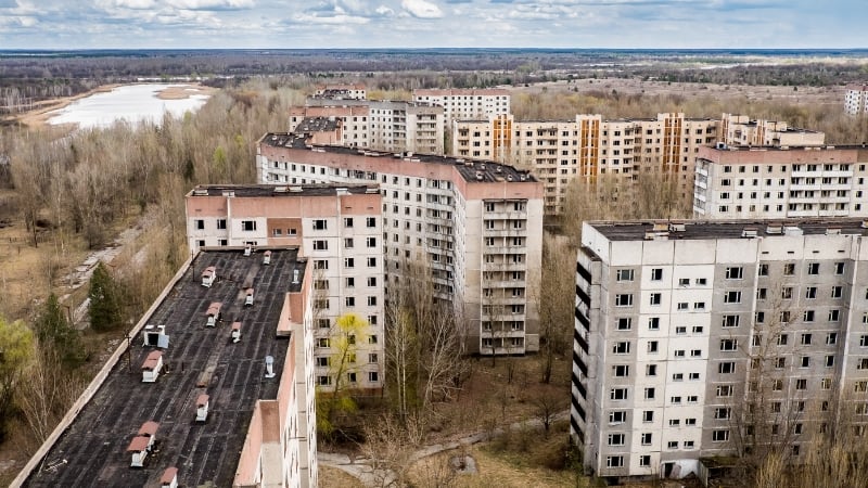 aerial view of pripyat