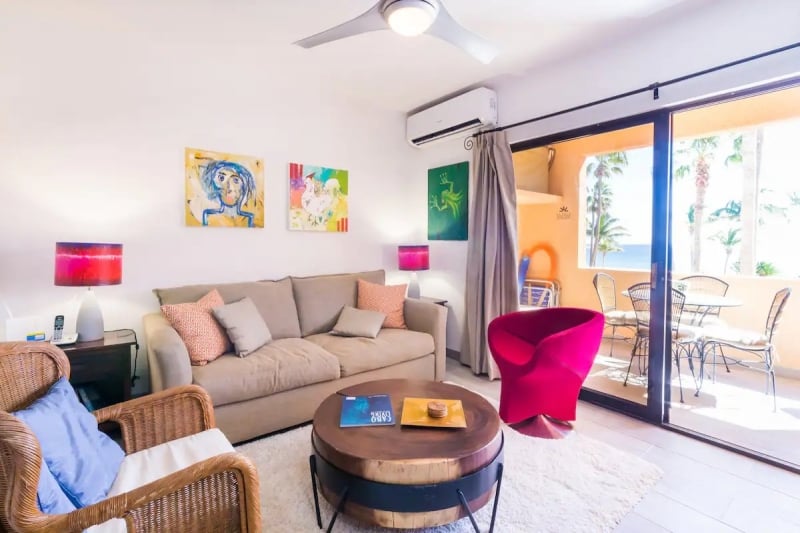 la jolla airbnb los cabos sofa and colourful interior