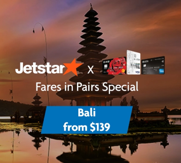 Pair Fares from SGD71 with Jetstar and United Overseas Bank