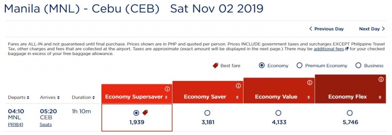 flights from the philippines