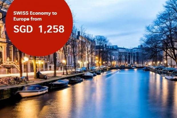 Fly to Europe with SWISS Airlines from SGD1,258