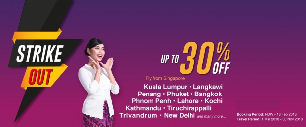 Strike Out Up to 30% Off on Fares in Malindo Air