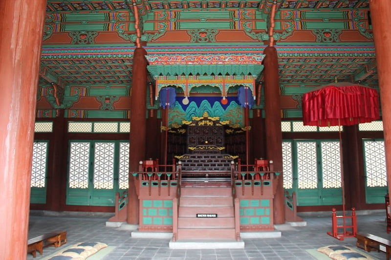 Interior of halls of palace of korea