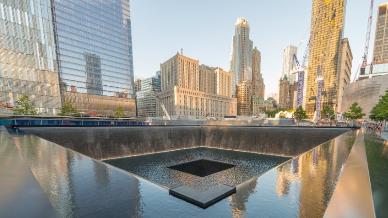 9/11 memorial fountain