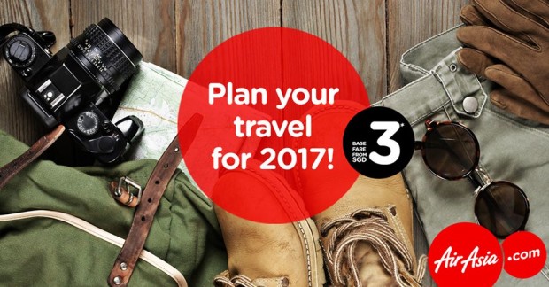 Plan your Travel for 2017 from SGD3 with Airasia