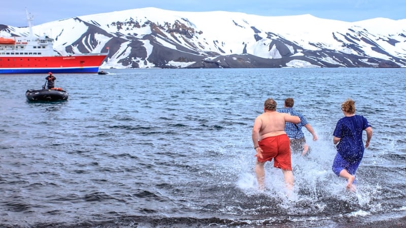 polar plunge in antarctica