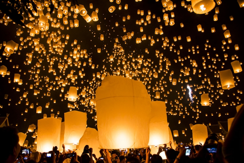asia lantern festivals yi peng thailand