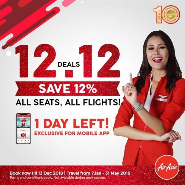 12.12 Deals - Save Up to 12% on Flights with AirAsia