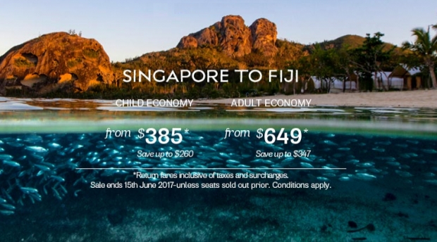 Fly to Fiji from SGD649 | Book your Flights until 15 June 2017