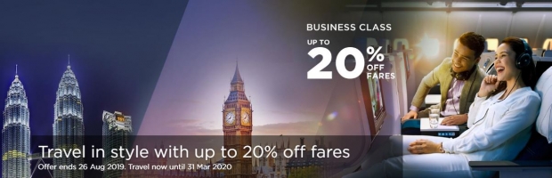 Travel in Style with Malaysia Airlines at 20% Off