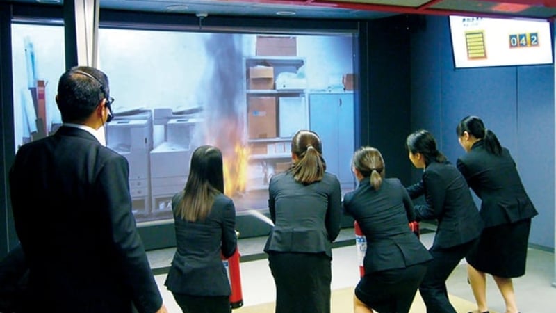 firefighting simulator at honjo disaster prevention centre