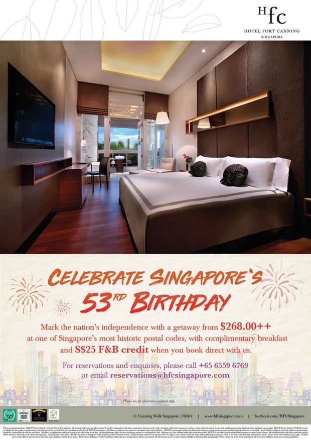Celebrate Singapore's 53rd Birthday in Hotel Fort Canning Singapore