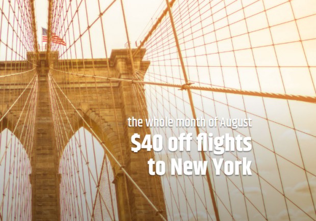Magnificent August Deal: SGD40 Off Flights to New York via CheapTickets.sg