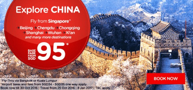 Explore China and Beyond from SGD95 with AirAsia