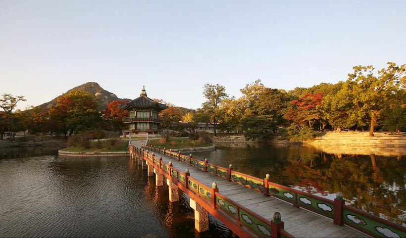 Hyangwonjeong Pavilion in Gyeongbokgung Palace, Seoul
